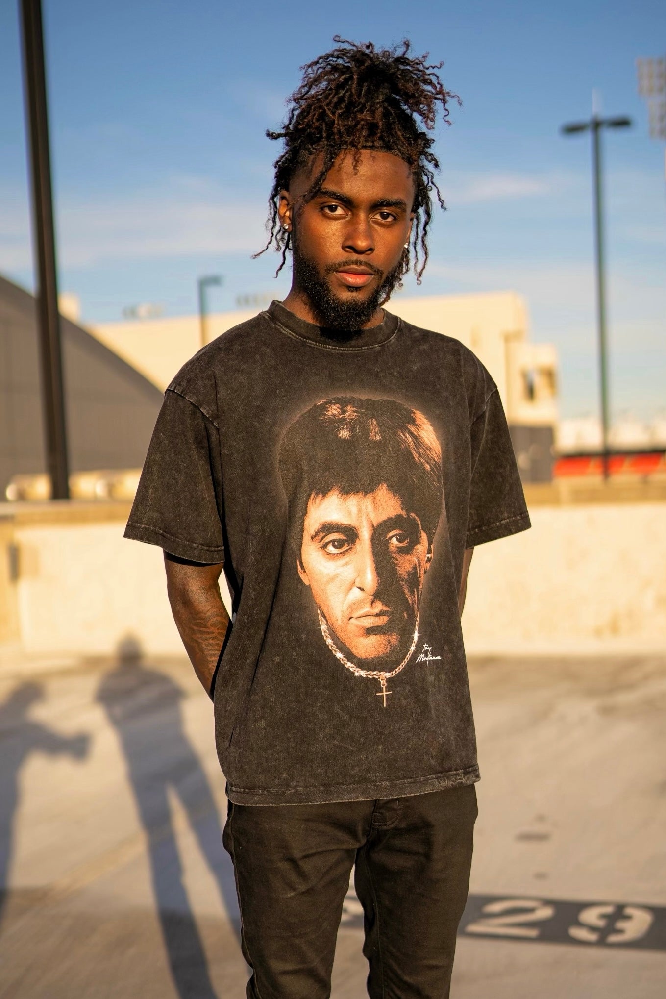 "THE WORLD IS YOURS" Oversized Snow Wash Tee
